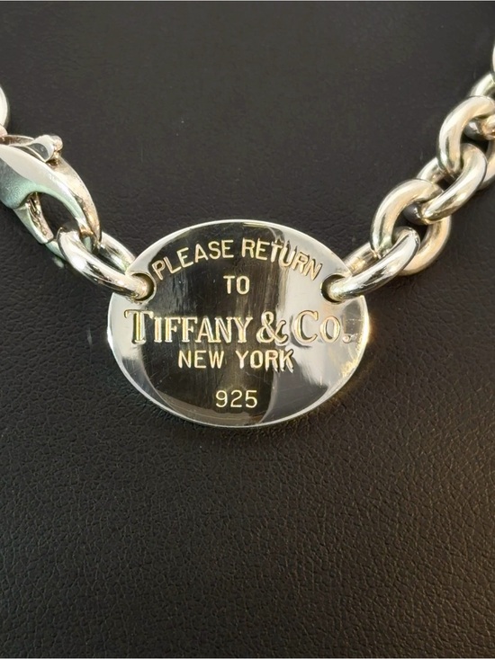 Tiffany & Co. Jewelry - Tiffany & Co. Silver Return to Tiffany oval tag necklace
